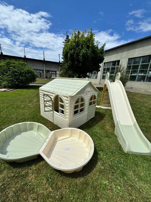 ВИГІДНО‼️Дитяча гірка Пісочниця Будиночок Столик стільчики. Домик