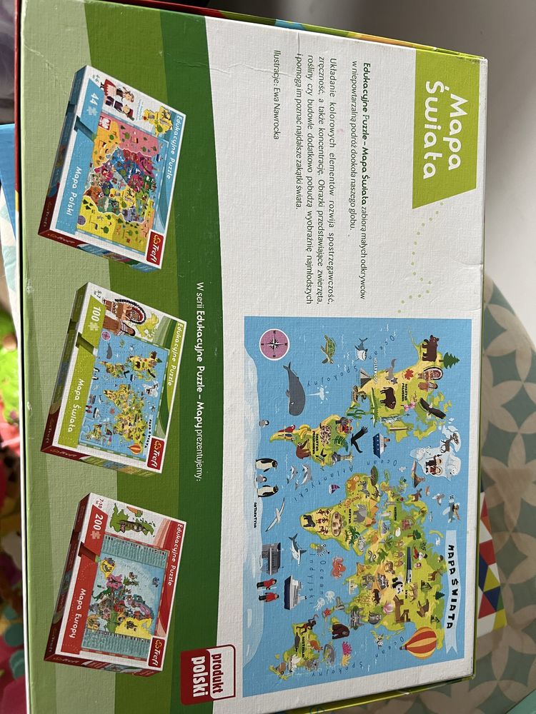 Puzzle Mapa Świata. 100 elementów. Firma Trefl
