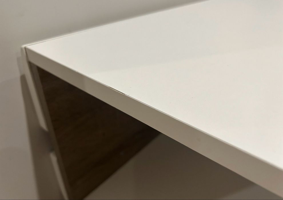 Stolik kawowy, ława biała 90x90 cm