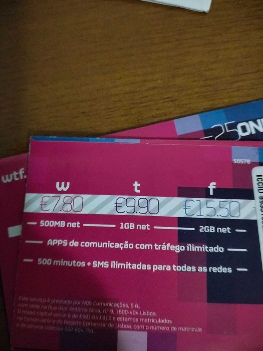 Cartões de telemóvel