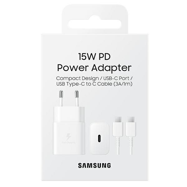 Ład. Siec. Samsung Ep-T1510Xw 15Wfast Charge + Kabel Usb-C/Usb-C