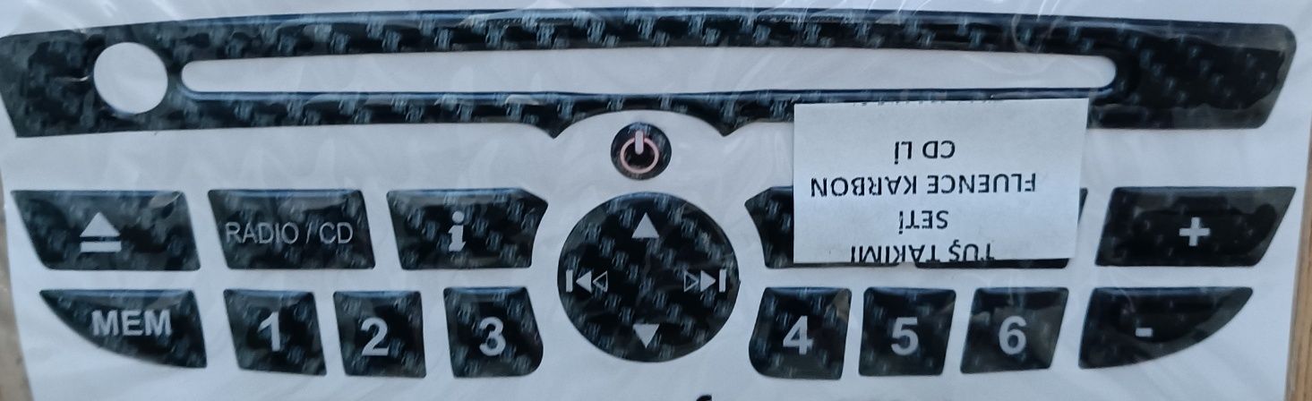 Radio panel przyciski Megane III Scenic III naklejki naprawa