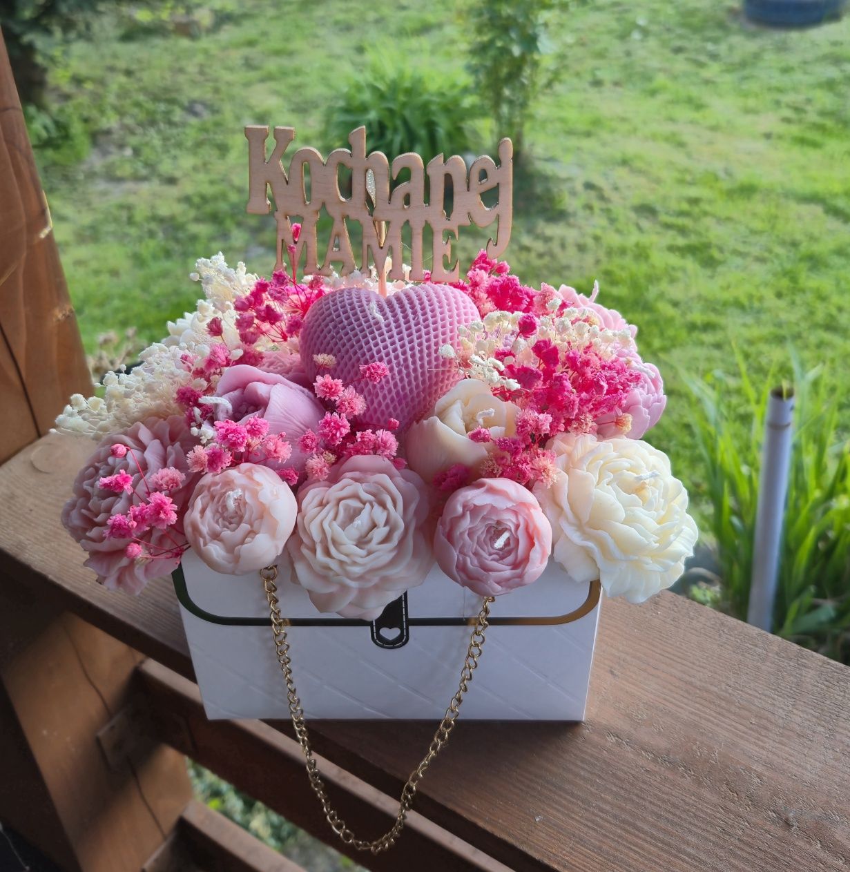 Flower box candle w torebce