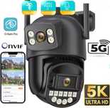 Podwójna kamera obrotowa WiFi 8MP zoom alarm detekcja