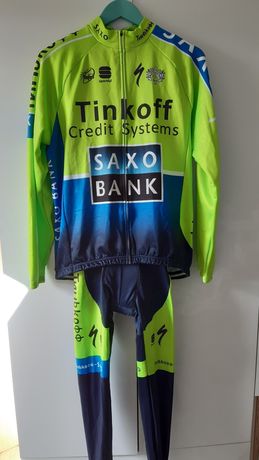 Strój rowerowy MTB ocieplany Tinkoff Saxo Bank Team L