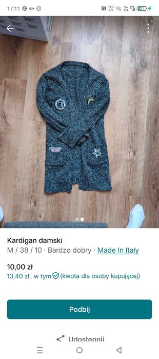 Kartigan damski jesienny