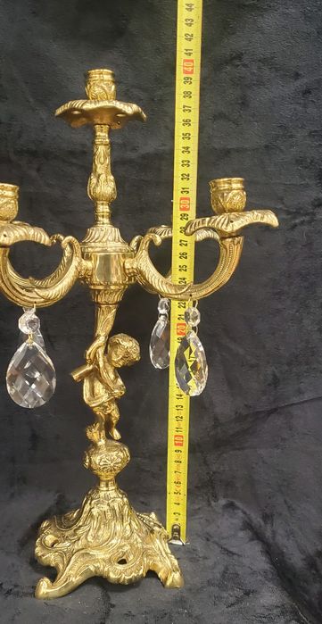 Канделябр, свічник подсвечник старовинний бронзовий на 5 свічок з криш