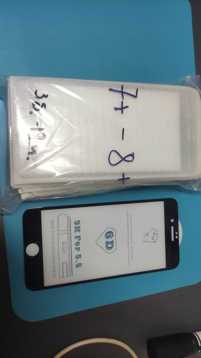 Нові захисні стекла для IPHONE 6+,7,8,7+,8+,XS Max  54 шт.
