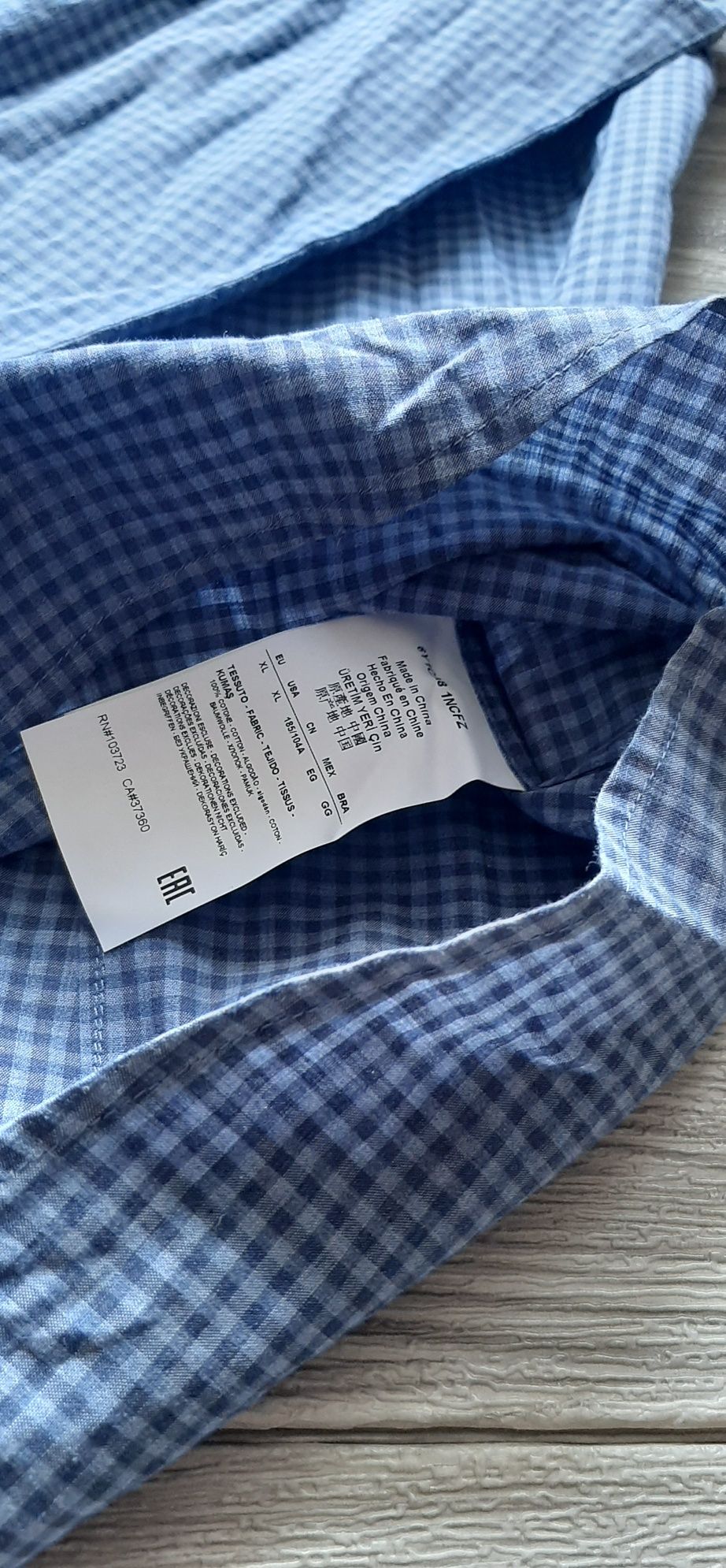 Koszula Emporio Armani męska w kratkę niebieska stylowa biznesowa L XL