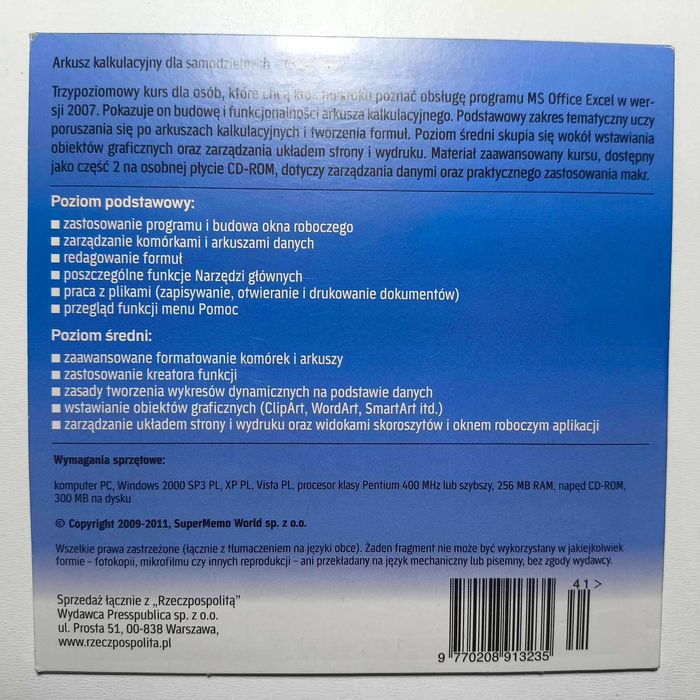 Arkusz Kalkulacyjny Dla Samodzielnych Excel 2007 PC