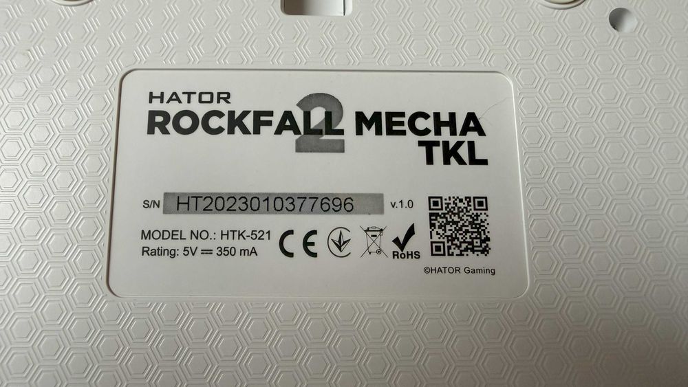 Клавіатура Hator Rockfall 2 Mecha TKL Orange USB White (HTK-521)