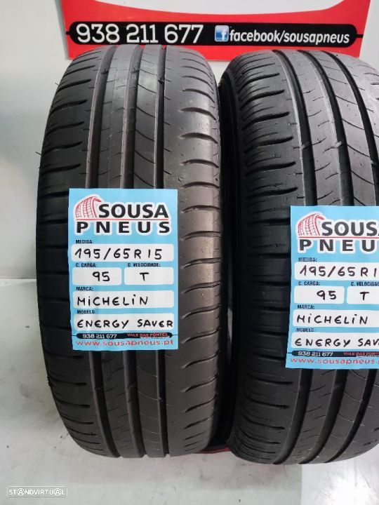 2 pneus semi novos 195-65r15 michelin - oferta dos portes