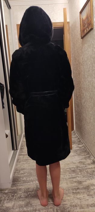 Шуба мутон з норкою