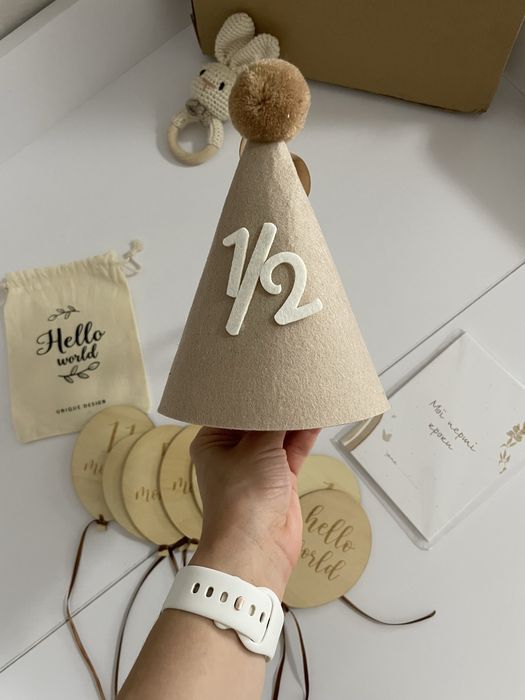 Набір для фото по місяцям , ковпак на піврочку