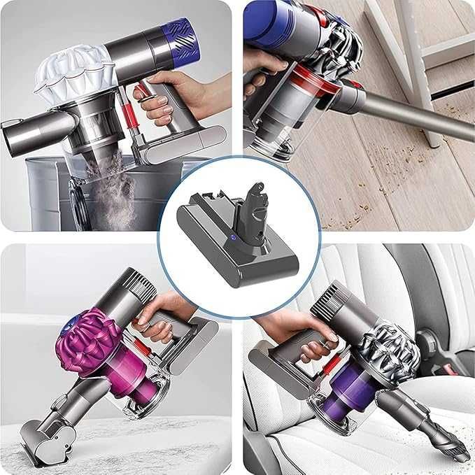 Akumulator V6 do Dyson 6000 mAh V6 DC58 z filtrem i 1 nasadką ochronną