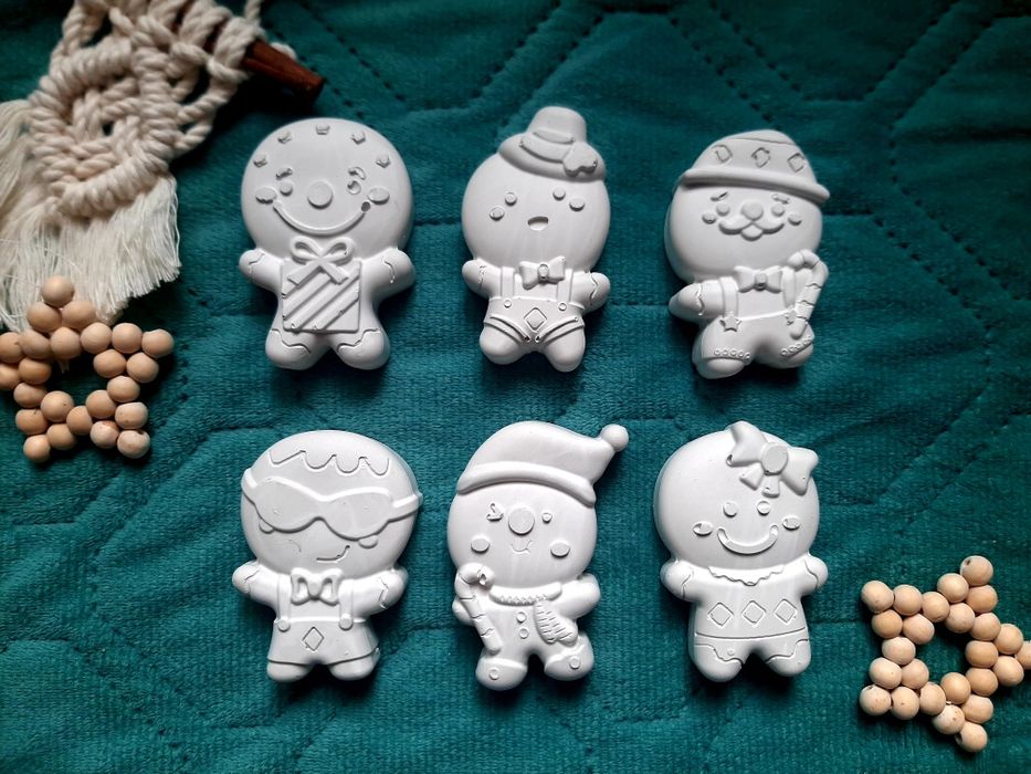 Figurki gipsowe do malowania, pierniczki, prezent na Mikołajki, Święta