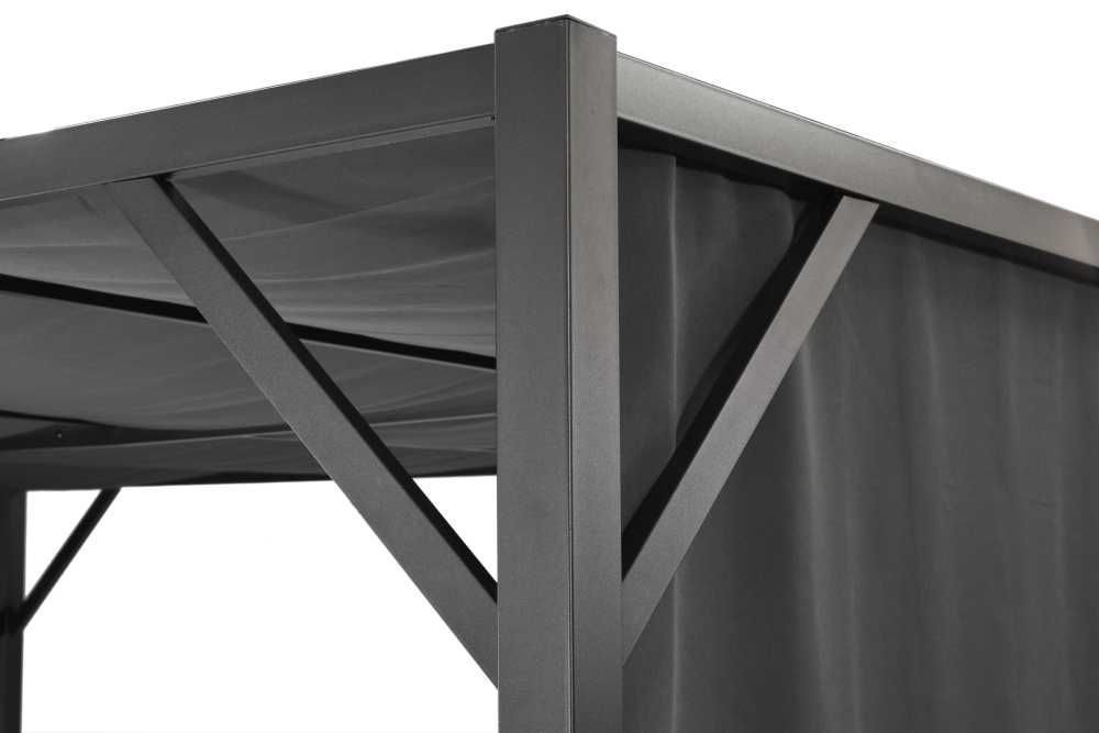 •Pergola tarasowa metalowa 3 x 4m ANTRACYTOWA!