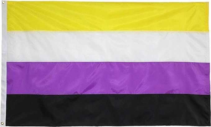 Flaga LGBT NON-BINARY niebinarna 90 x 150 cm