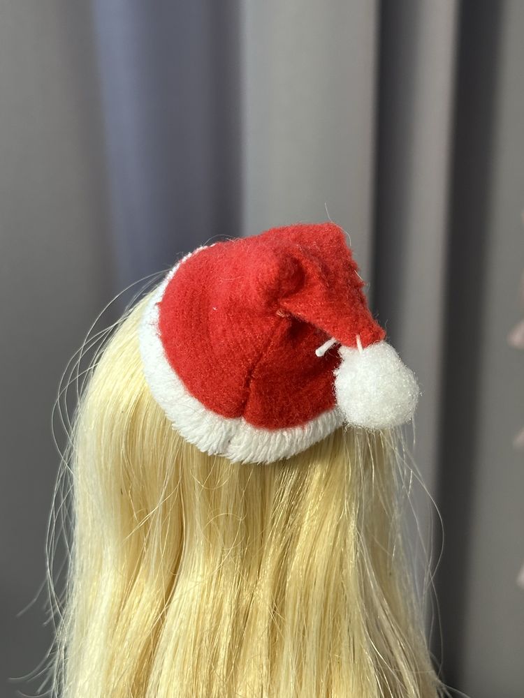 Zimowa Czapka świąteczna dla lalki Barbie Happy Christmas Day