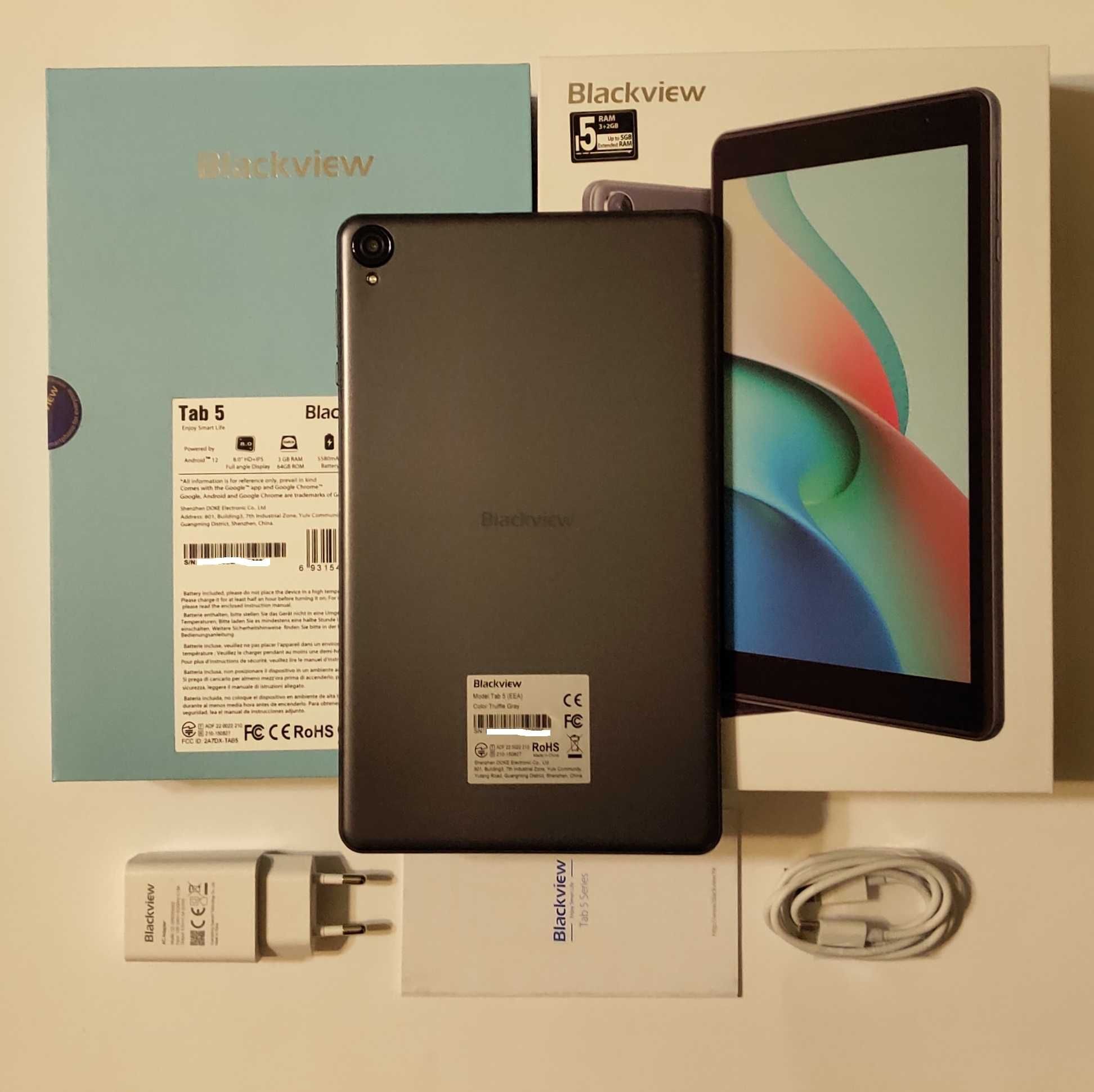 Планшет Blackview Tab 5, 3/64 екран 8" HD, Android 12, українська мова