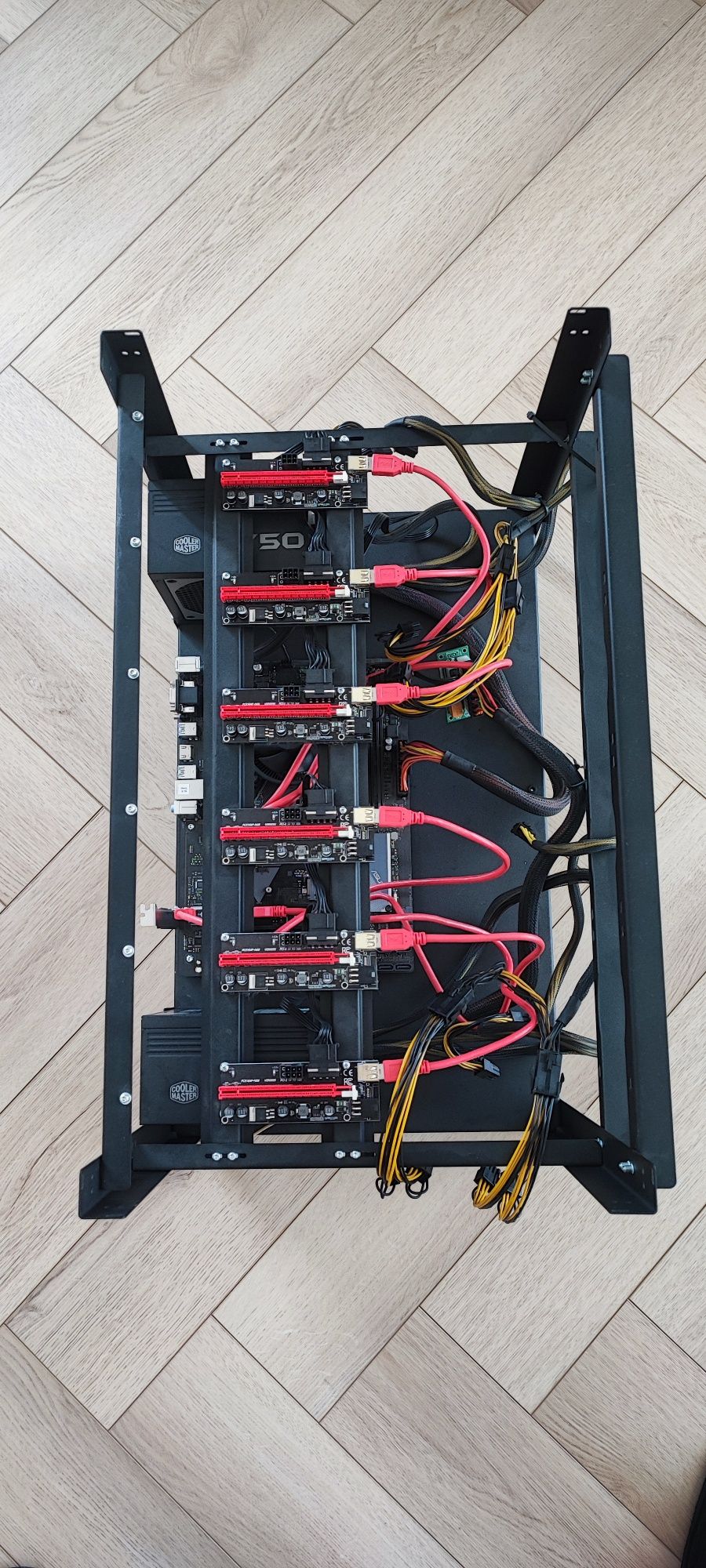 Baza / Koparka Kryptowalut / Zasilacz 750W / Płyta główna / Riser