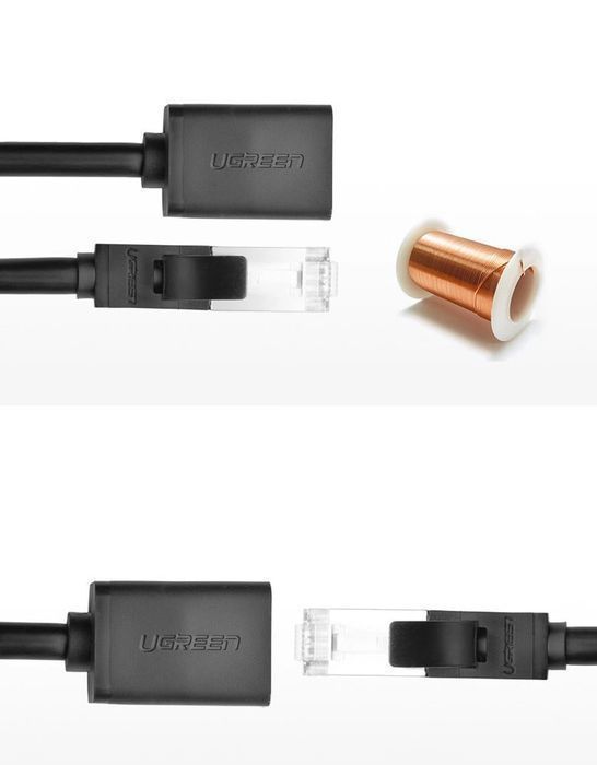 Ugreen przedłużacz kabel internetowy Ethernet RJ45 Cat 6 FTP 5m czarny