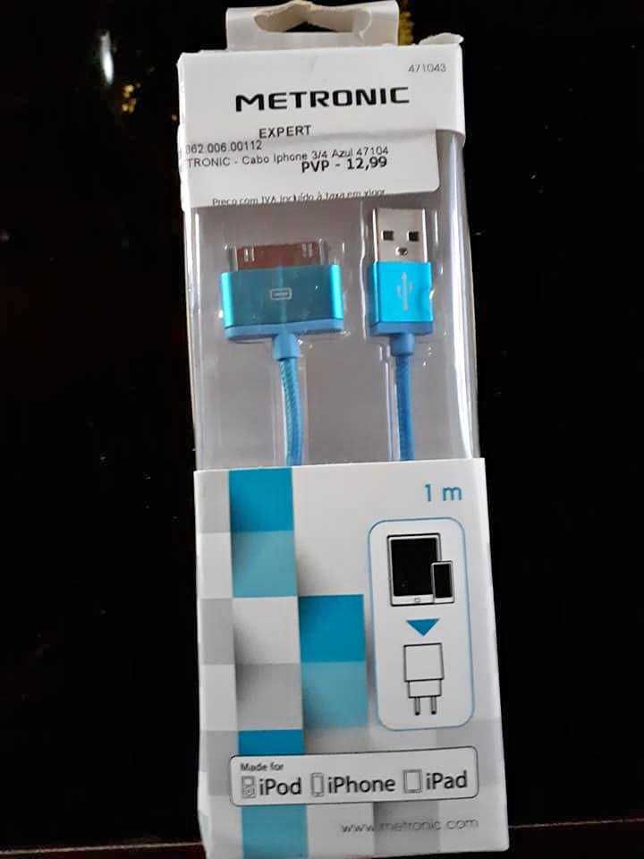 Novo Cabo USB para iPod iPhone ipad