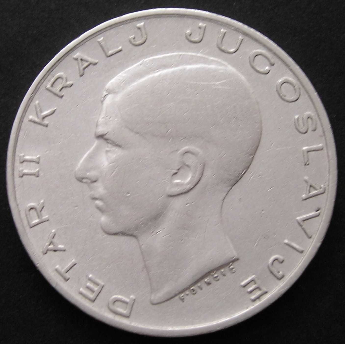 Jugosławia 20 dinarów 1938 - Piotr 2 Karadziodziewić - srebro