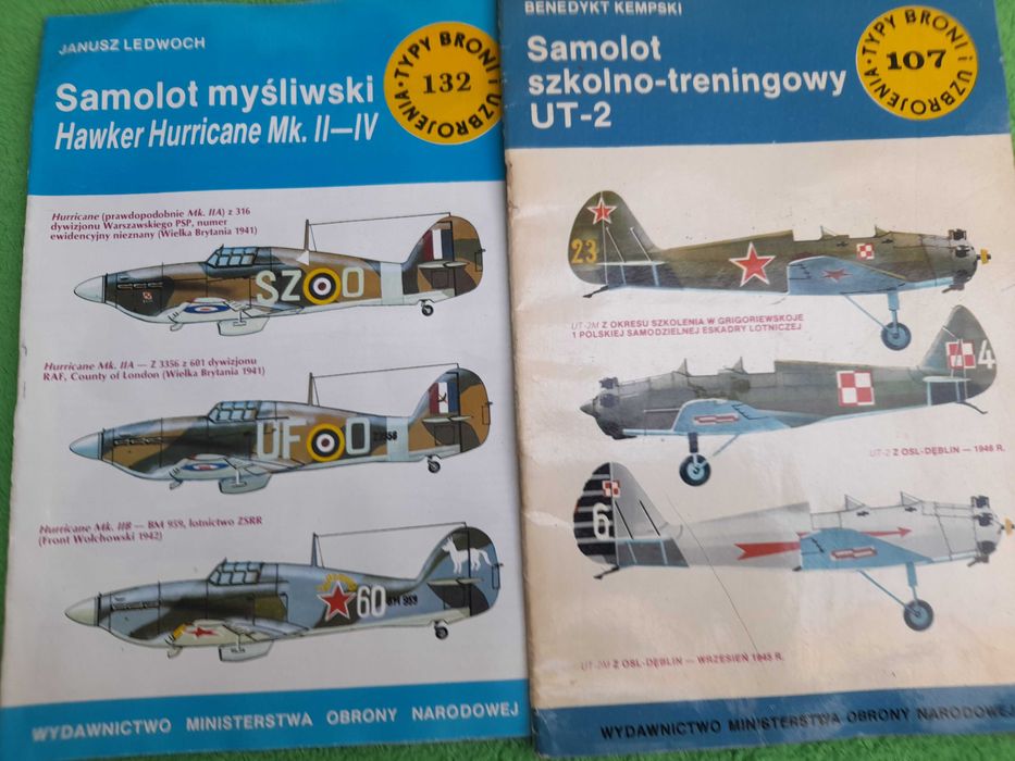TBiU samolot szkolno-treningowy UT-2 i samolot myśliwski Hurricane