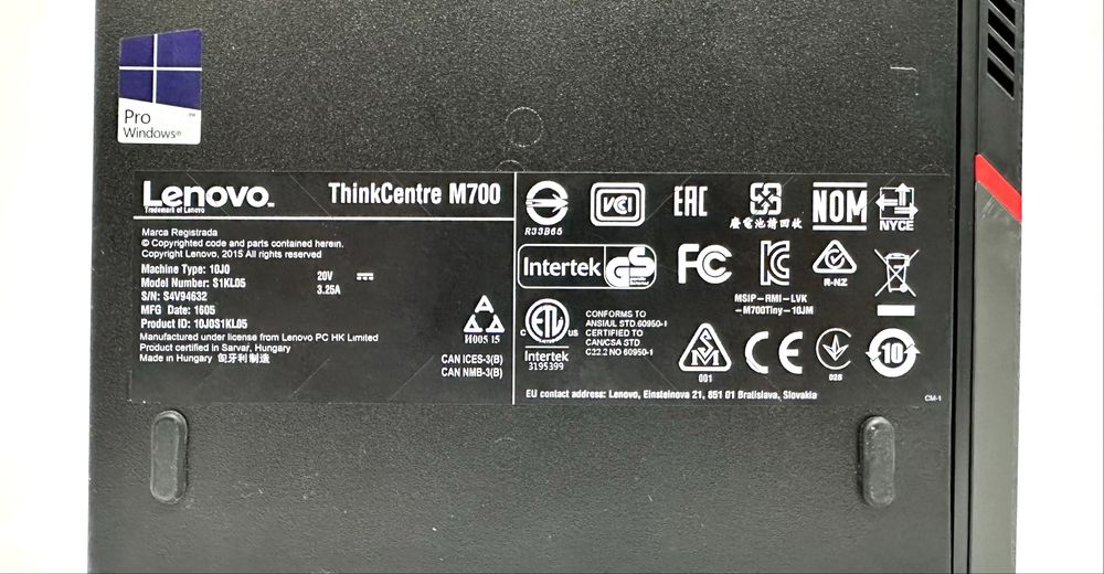 Компʼютер Lenovo M700 Tiny i3-6100 8GB DDR4/ 120GB SSD