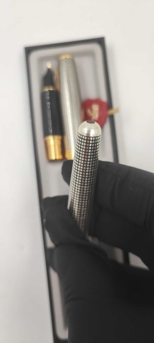 Ручка золото + срібло Parker Sonnet Cisele - перо 18к, корпус sterling