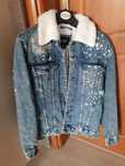 Kurtka Zara L jeans denim męska futerko zima futerko must have tkmaxx