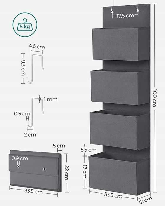 Wisząca Półka Na Drzwi Szafy Organizer Na Ubrania