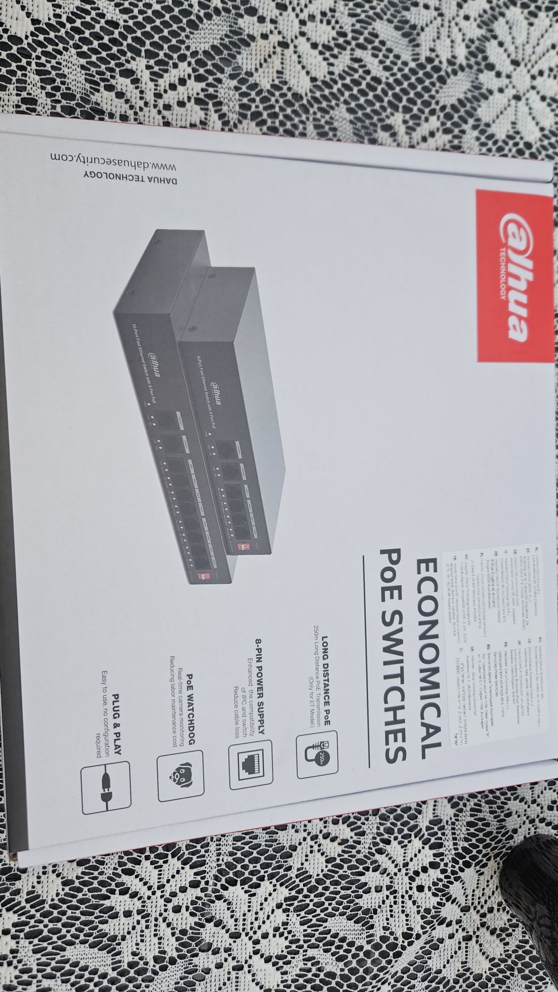 Switch PoE dahua 4 portowy plus 2 porty eth