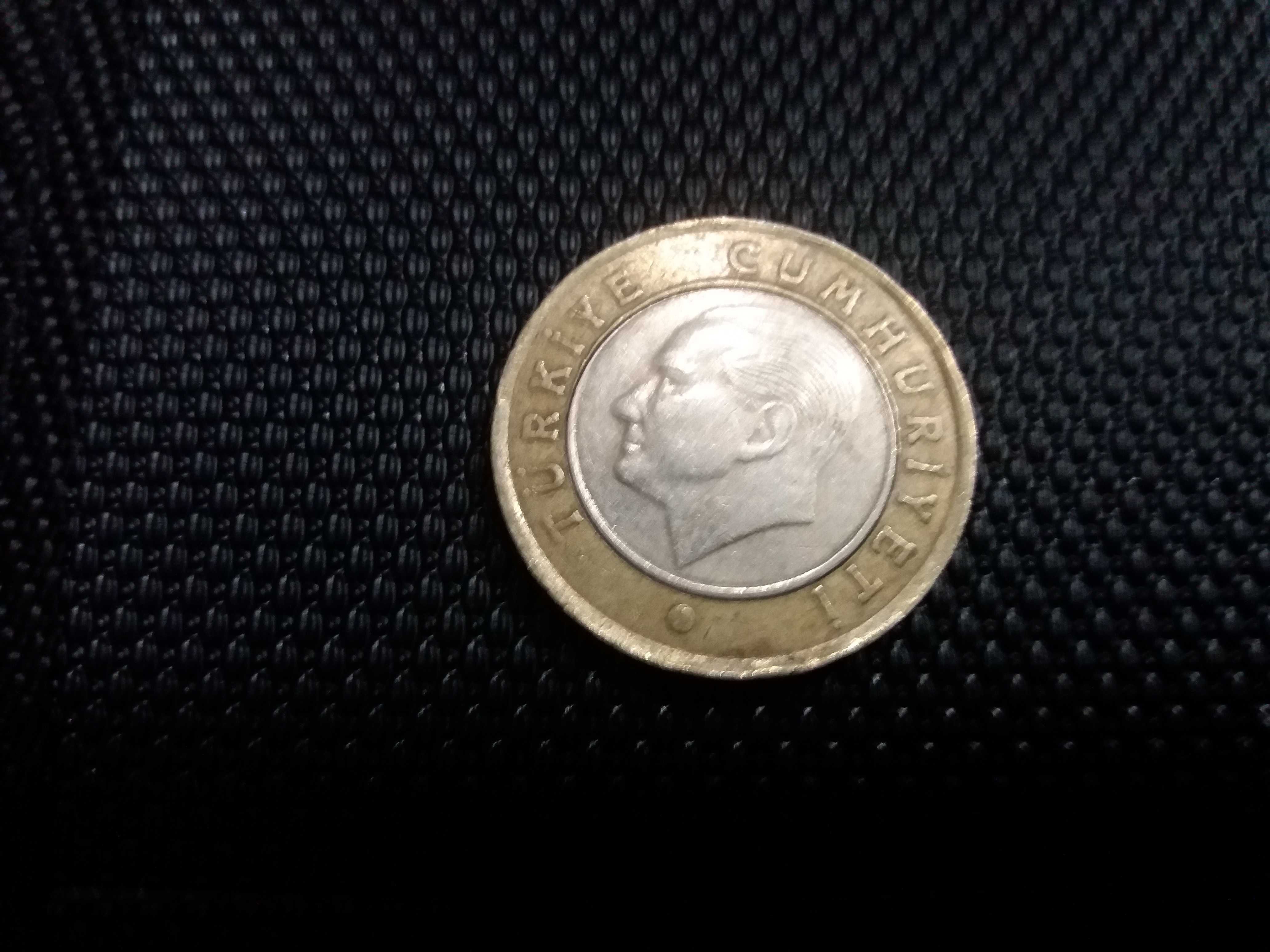 Moneta Turcja 1 Lira 2009, Bimetal-piękna