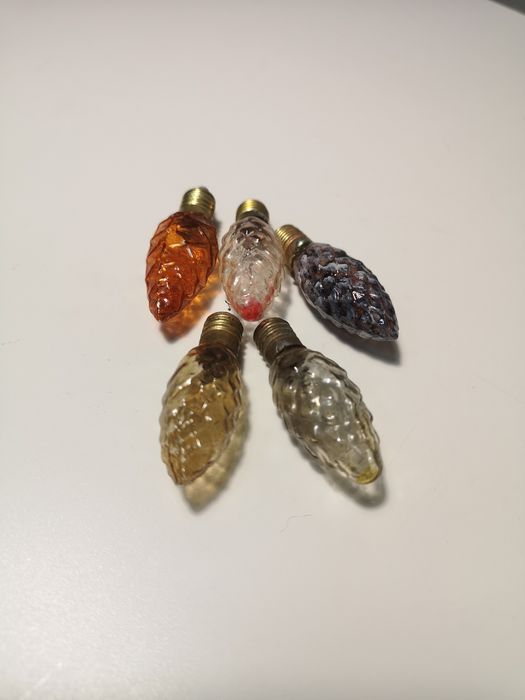 Zapasowe żarówki kształtki szyszki do lampek choinkowych PRL lata 80