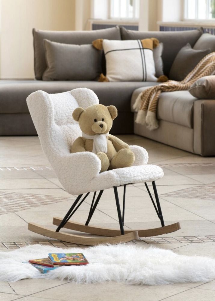 Fotel bujany dzięcięcy Cuddly Biały Miloo Home