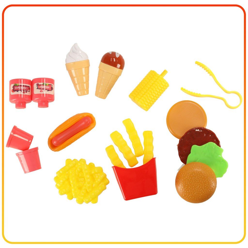 Kuchnia dla dzieci w walizce zestaw do hamburgerów fastfood lody