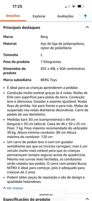 Kart Berg Nitro - Carrinho infantil