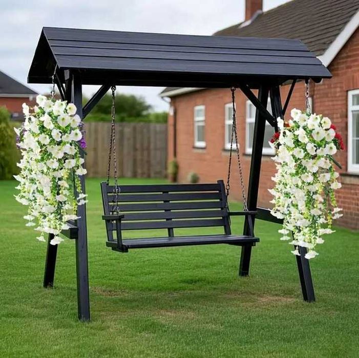 2 SZT 75cm Sztuczne Kwiaty Girlanda Bluszcz Wiszące PETUNIA BIAŁE h213