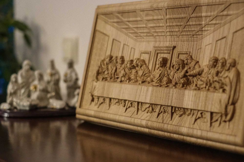 OSTATNIA WIECZERZA - płaskorzeźba z drewna dębowego