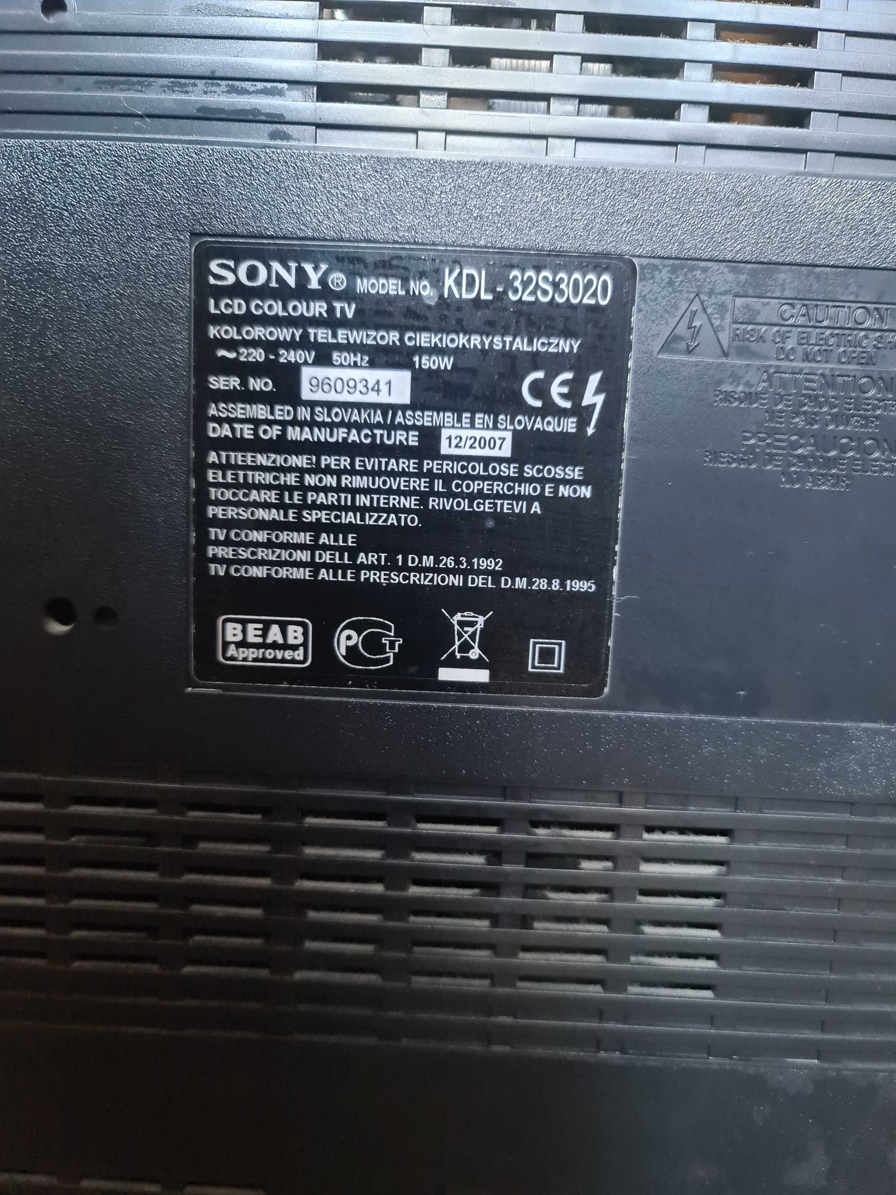 Sony TV LCD 32" KDL 32S3020