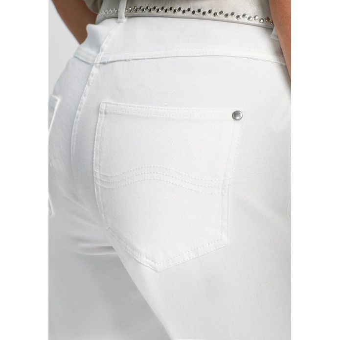 bonprix białe wygodne spodnie ze streczu jeansy 38-40