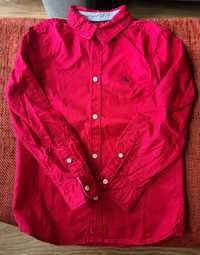 Czerwona koszula z długim rękawem dla chłopca, w rozmiarze 128