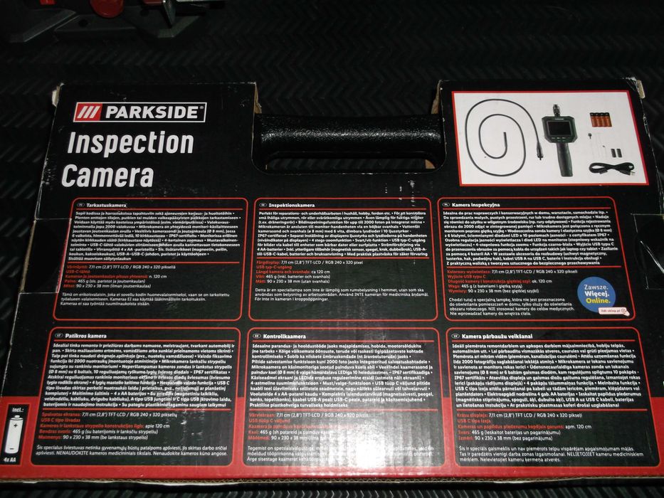 Kamera inspekcyjna z wyświetlaczem PARKSIDE endoskop