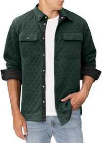 Nowa koszula męska / bluza pikowana / długi rękaw / zielona R-L !671!