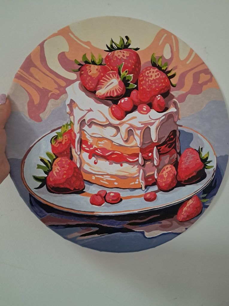 Obraz tort truskawkowy owoce