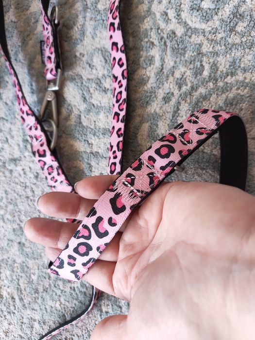 Smycz max and Molly prepinana różowa panterka miejska