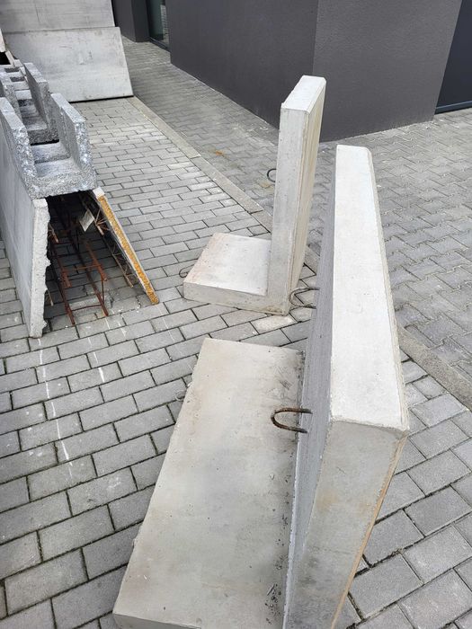 Mur oporowy typu L, mury oporowe elki 80x250x40x10 prefabrykat muru