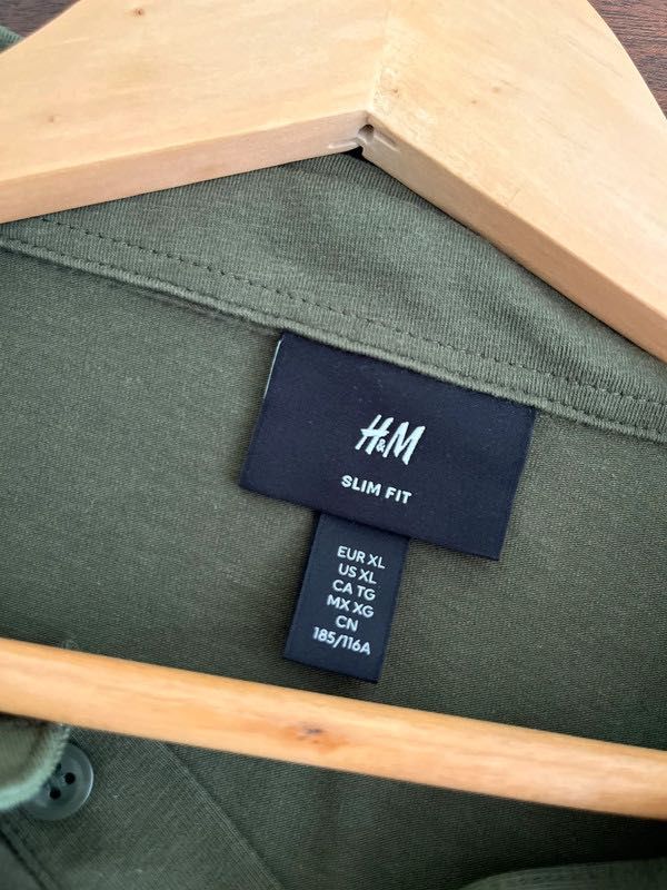 Camisola H&M – Manga curta – Tamanho XL – Verde caqui